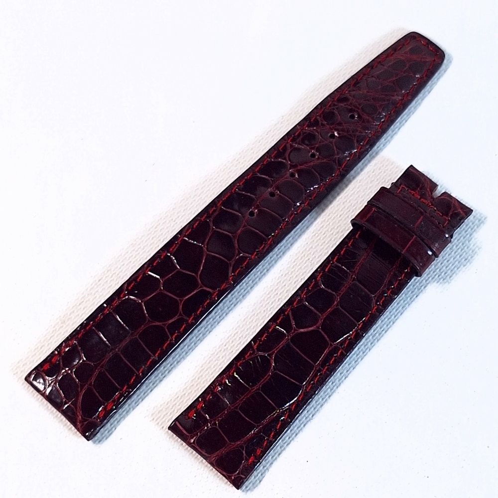 Piaget Genuine 18 R  Burgundy Louisiana Alligator Watch Band Strap